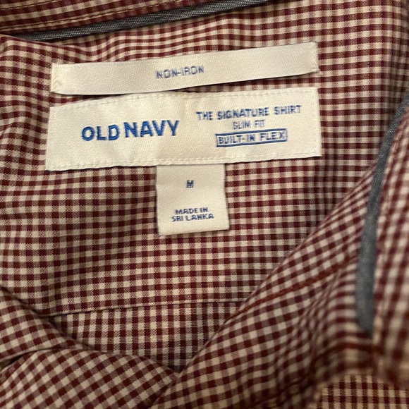 Red and White Plaid Dress Shirt Size Large - Picture 3 of 4